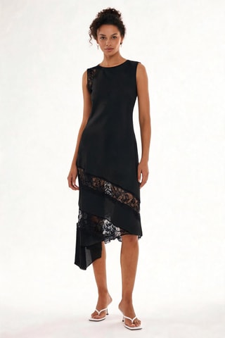 Robe asymétrique sans manches - Noir 