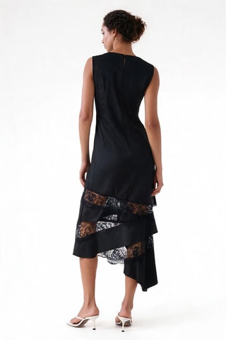 Robe asymétrique sans manches - Noir 
