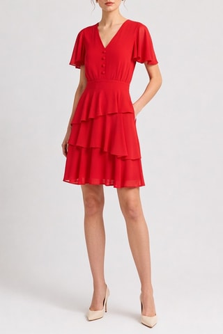 Robe volantée - Rouge