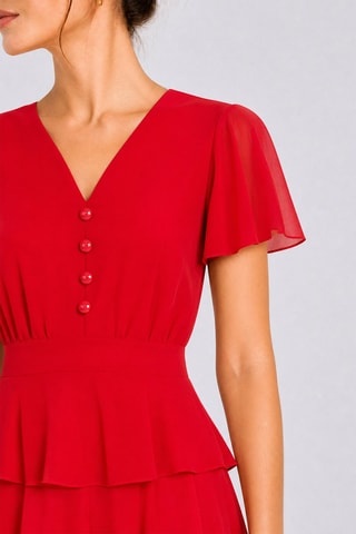 Robe volantée - Rouge