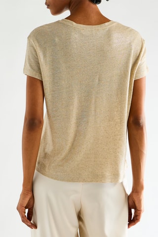 T-shirt en lin - Beige clair chiné