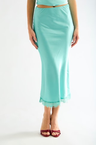 Jupe midi taille haute - Vert d'eau