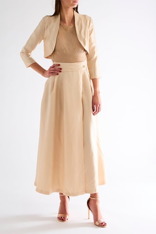 Jupe longue taille haute - Beige