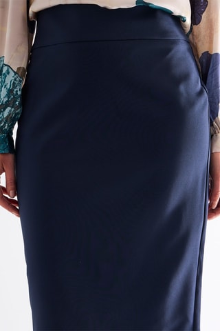 Jupe droite taille haute - Bleu marine