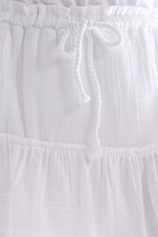 Jupe patineuse taille haute - Blanc
