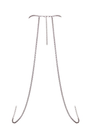 Catenina corpo con pietra decorativa - Argentato