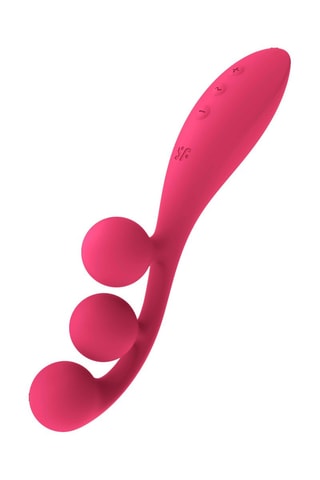 Vibratore tripla stimolazione - Rosa - 23 cm