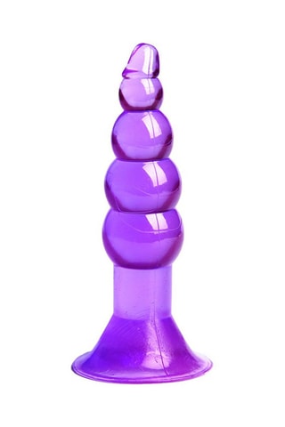 Plug anale largo con ventosa - Viola - 7 cm