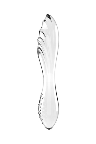 Dildo in vetro con rilievo Dazzling - Trasparente - 8 cm