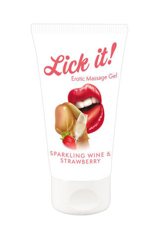 Lubrifiant comestible 2-en-1 - Fraise vin pétillant - 50 ml