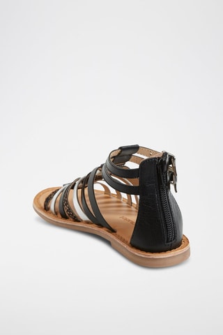 Spartiates en cuir Noir - 