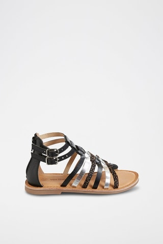 Spartiates en cuir Noir - 