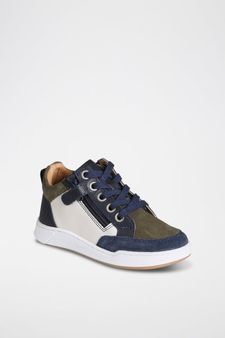 Baskets montantes en cuir - Bleu marine