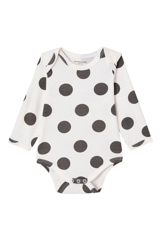Body et bavoir en coton biologique - Blanc et gris foncé