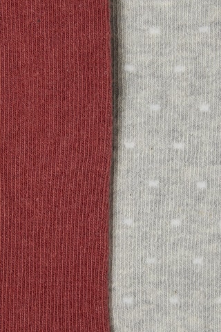2 collants - Gris chiné et rouge brique