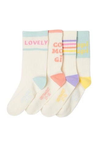 4 paires de chaussettes - Ecru