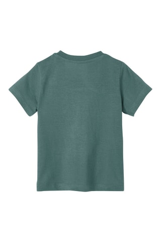 T-shirt en coton biologique - Vert foncé et blanc