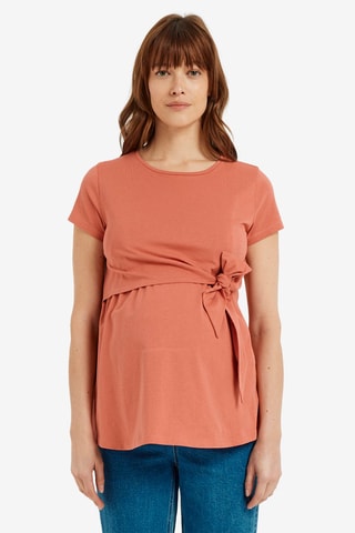T-shirt d’allaitement en coton biologique - Vieux rose