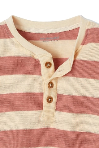 T-shirt en coton biologique - Ecru et rouge brique