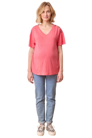 T-shirt de maternité en lin - Rose