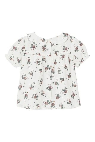 Blouse - Ecru et vert