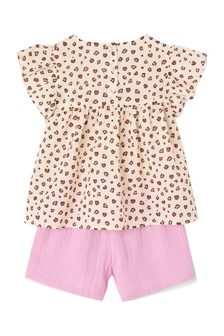 Blouse et short - Beige et rose