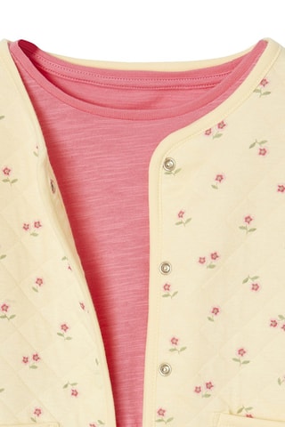 Gilet et robe - Jaune et rose chiné