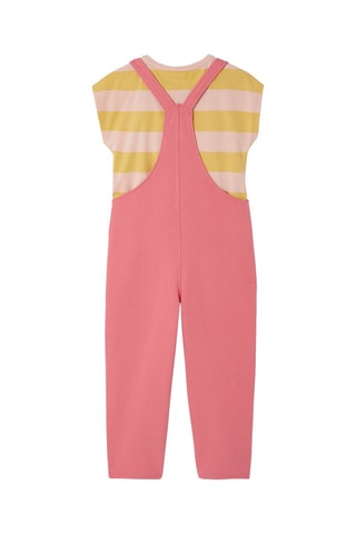 Salopette et t-shirt - Rose et moutarde