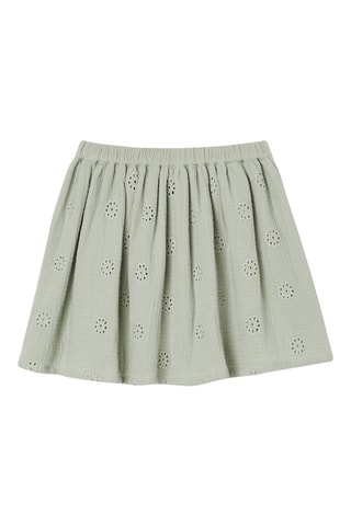 Jupe en broderie anglaise - Vert
