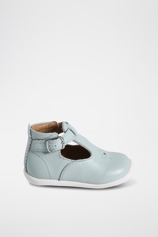 Salomés en cuir - Bleu clair
