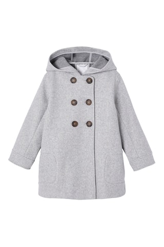 Manteau à capuche - Gris clair chiné