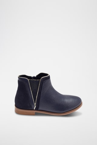 Bottines en cuir - Bleu marine