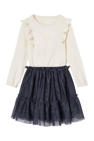 T-shirt et jupe - Anthracite et blanc