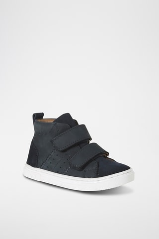 Baskets montantes en cuir - Bleu marine