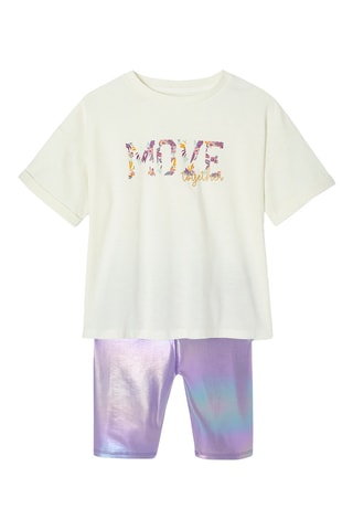T-shirt et short - Lilas et écru