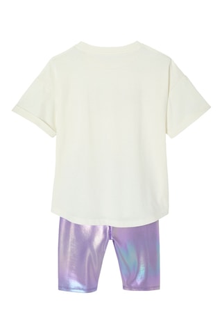 T-shirt et short - Lilas et écru