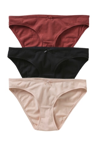 3 culottes en coton biologique - Beige et noir