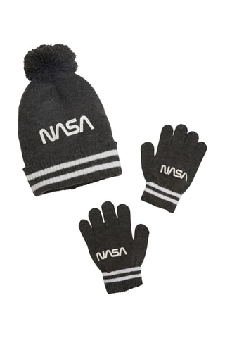 Bonnet et gants Nasa - Gris foncé