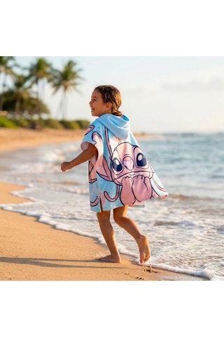 Cape de bain à capuche Stitch et Angel Lilo et Stitch Disney - Bleu