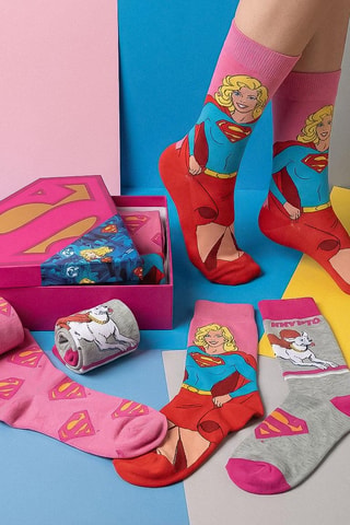 3 paires de chaussettes Supergirl DC Comics - Multicolore