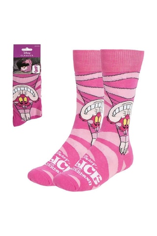 Chaussettes Chat de Cheshire Alice au Pays Des Merveilles Disney - Rose