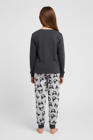 Pyjama Kuromi Sanrio - Blanc, rose et gris