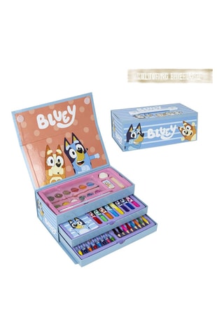 Mallette de coloriage Bluey et Bingo Bluey - 42 pièces - Bleu