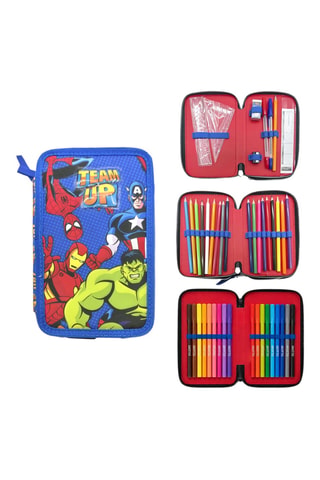 Trousse garnie de fournitures scolaires Avengers Marvel - 10 pièces - Rouge