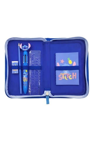 Trousse garnie de fournitures scolaires Sitch Lilo & Stitch Disney - 8 pièces - Rose