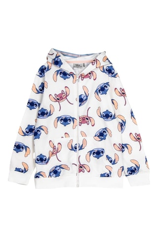 Sweat à capuche Stitch et Angel Lilo et Stitch Disney - Blanc et beige
