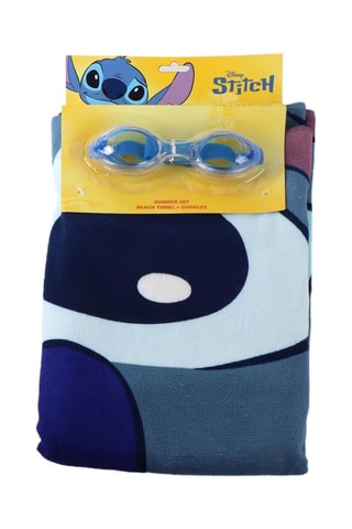 Serviette de plage et lunettes de piscine Stitch Lilo et Stitch Disney - Bleu
