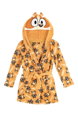 Peignoir à capuche Bingo Bluey - Bleu et jaune