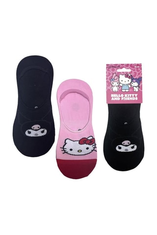 2 paires de socquettes Hello Kitty et Kuromi Hello Kitty Sanrio - Noir et rose