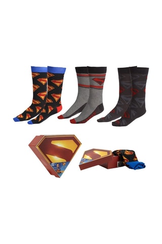 3 paires de chaussettes Superman La Ligue des Justiciers DC Comics - Multicolore